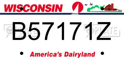 B57171Z Wisconsin License Plate