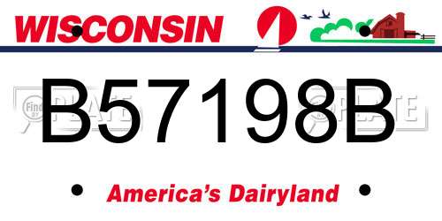 B57198B Wisconsin License Plate