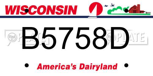 B5758D Wisconsin License Plate