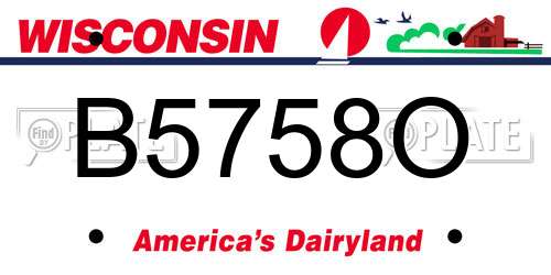 B5758O Wisconsin License Plate