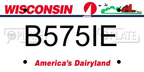 B575IE Wisconsin License Plate