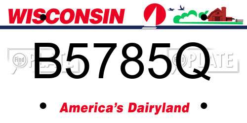 B5785Q Wisconsin License Plate