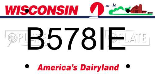 B578IE Wisconsin License Plate