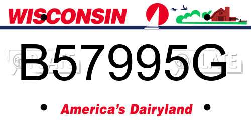 B57995G Wisconsin License Plate