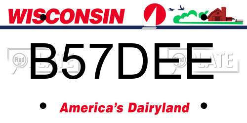 B57DEE Wisconsin License Plate