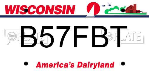 B57FBT Wisconsin License Plate