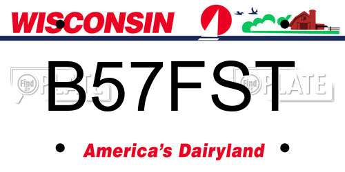 B57FST Wisconsin License Plate