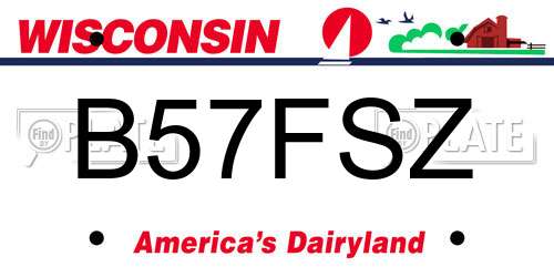 B57FSZ Wisconsin License Plate