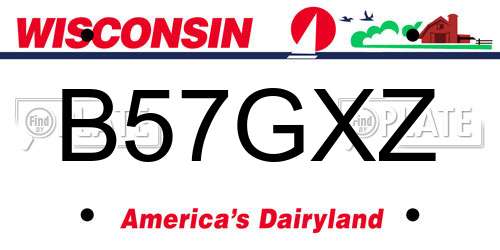 B57GXZ Wisconsin License Plate