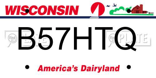 B57HTQ Wisconsin License Plate
