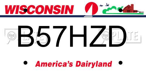 B57HZD Wisconsin License Plate