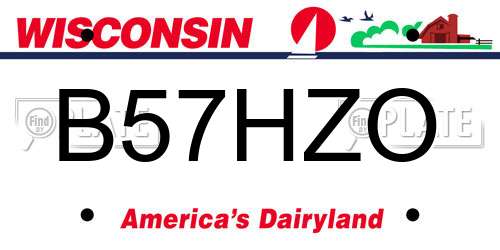 B57HZO Wisconsin License Plate
