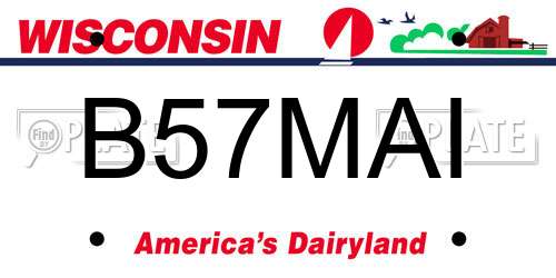 B57MAI Wisconsin License Plate