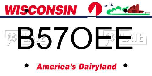 B57OEE Wisconsin License Plate