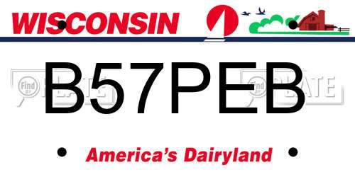 B57PEB Wisconsin License Plate
