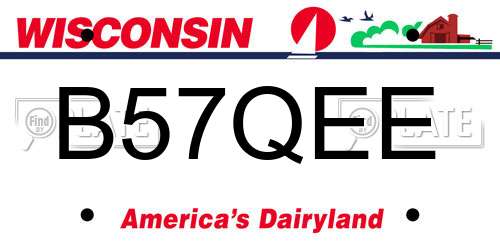 B57QEE Wisconsin License Plate