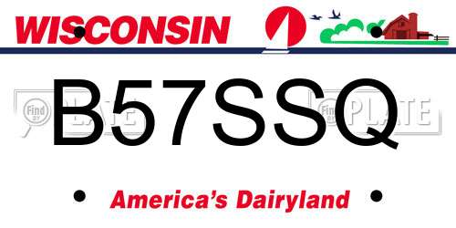 B57SSQ Wisconsin License Plate