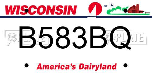 B583BQ Wisconsin License Plate
