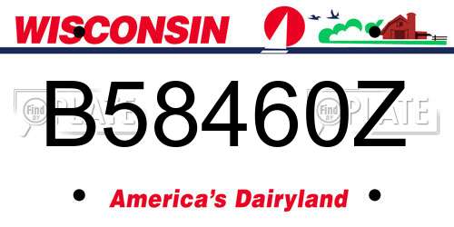 B58460Z Wisconsin License Plate