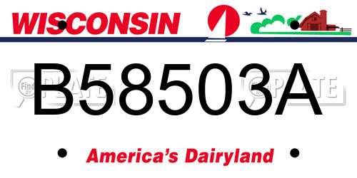 B58503A Wisconsin License Plate