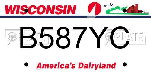 B587YC Wisconsin License Plate