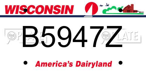 B5947Z Wisconsin License Plate