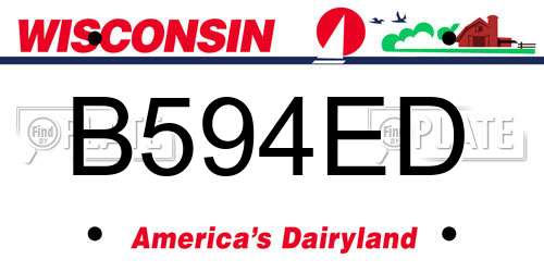 B594ED Wisconsin License Plate