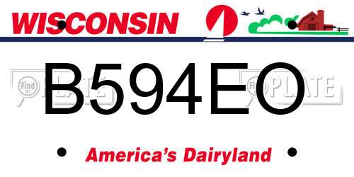B594EO Wisconsin License Plate