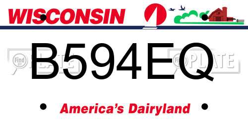 B594EQ Wisconsin License Plate