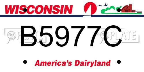 B5977C Wisconsin License Plate