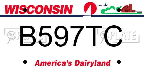 B597TC Wisconsin License Plate