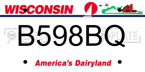 B598BQ Wisconsin License Plate
