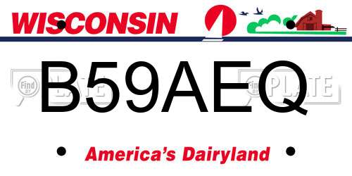 B59AEQ Wisconsin License Plate