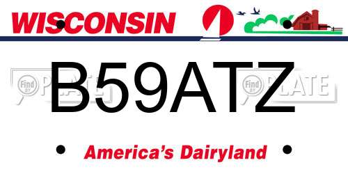 B59ATZ Wisconsin License Plate