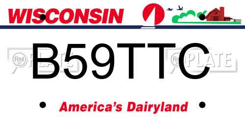 B59TTC Wisconsin License Plate