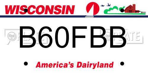 B60FBB Wisconsin License Plate