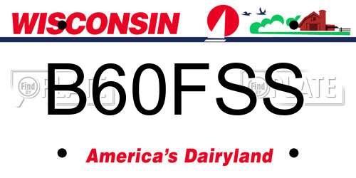 B60FSS Wisconsin License Plate
