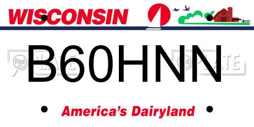 B60HNN Wisconsin License Plate