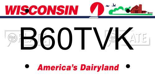 B60TVK Wisconsin License Plate