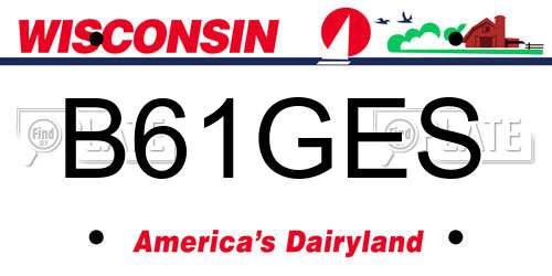 B61GES Wisconsin License Plate