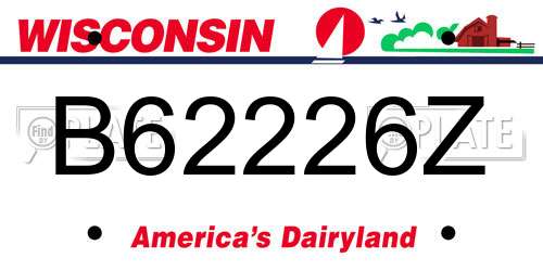 B62226Z Wisconsin License Plate