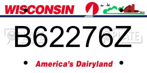 B62276Z Wisconsin License Plate
