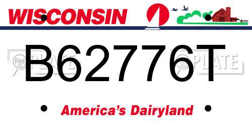 B62776T Wisconsin License Plate
