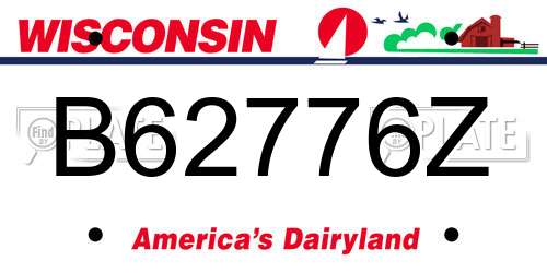 B62776Z Wisconsin License Plate
