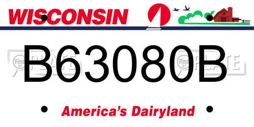 B63080B Wisconsin License Plate