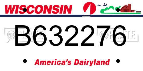 B632276 Wisconsin License Plate