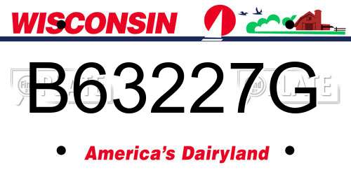 B63227G Wisconsin License Plate