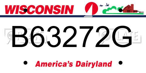 B63272G Wisconsin License Plate