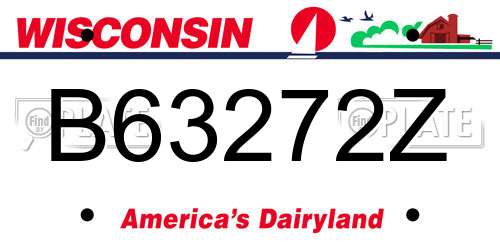 B63272Z Wisconsin License Plate
