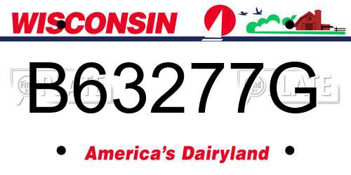 B63277G Wisconsin License Plate